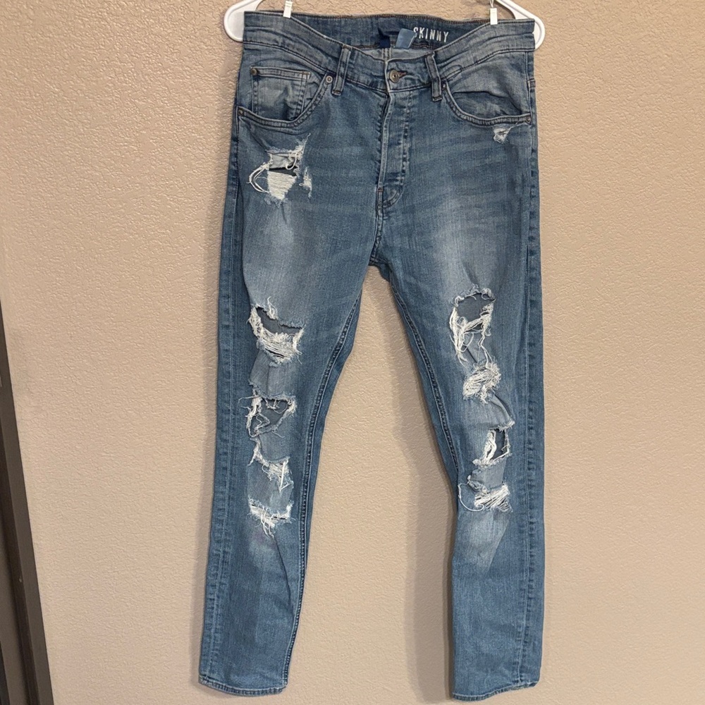 Divided Light Blue Distressed Skinny Jeans